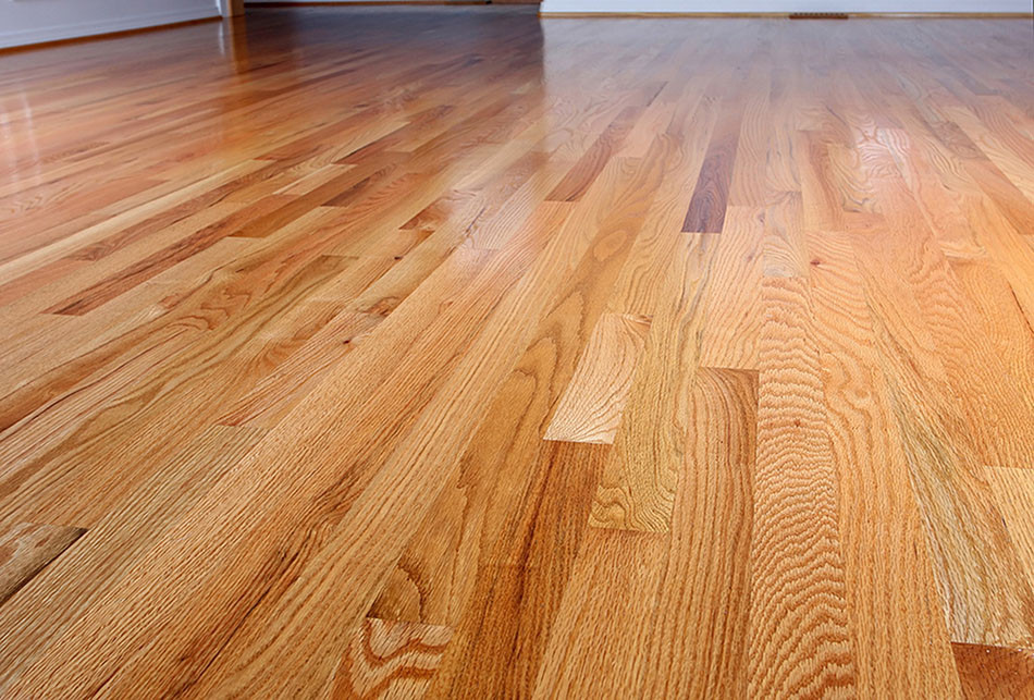 Hardwood floor with a water-based finish